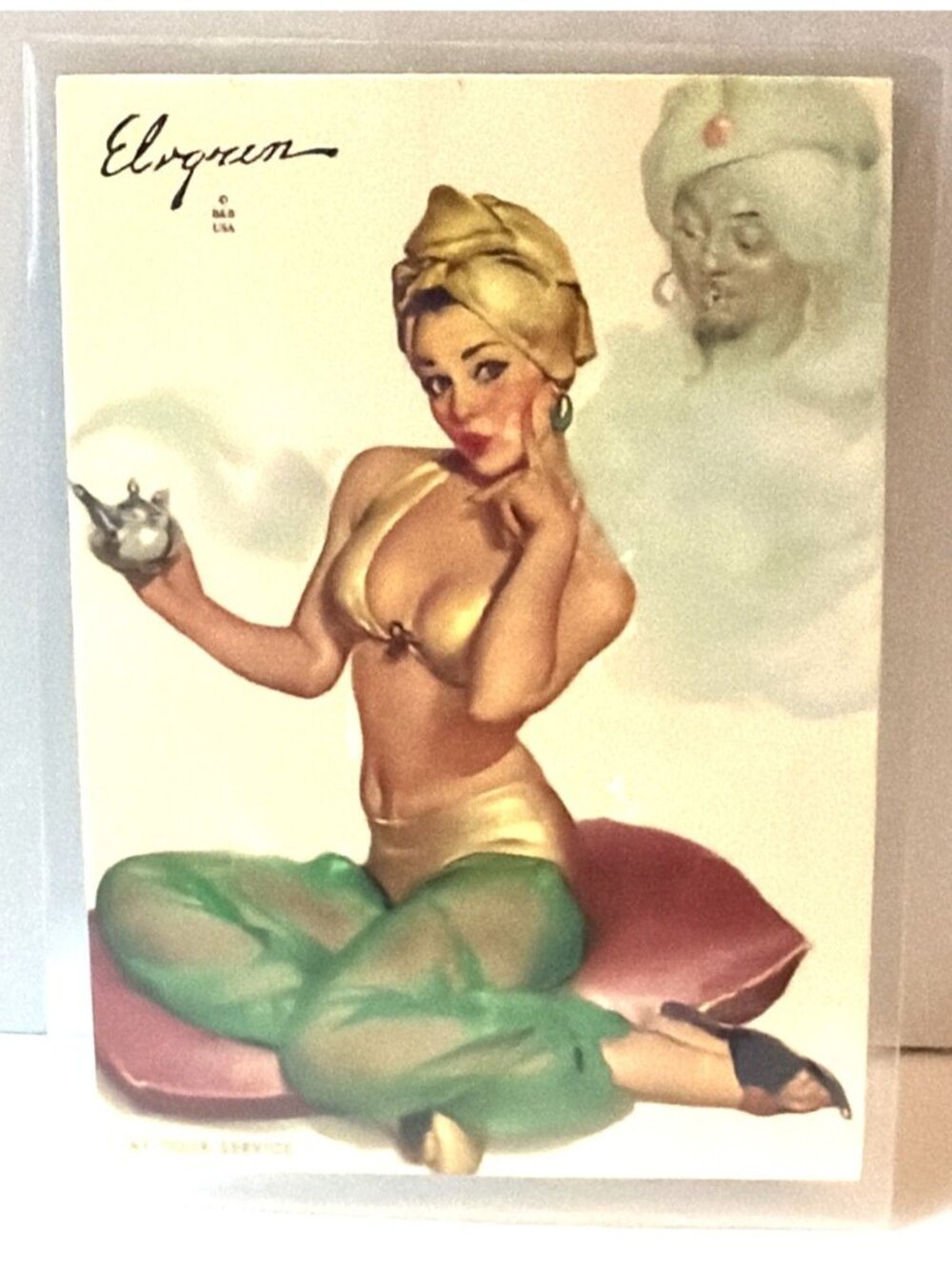 1993 Gil Elvgren Calendar Pinups Art Card Single #67 At our Service Comic Images